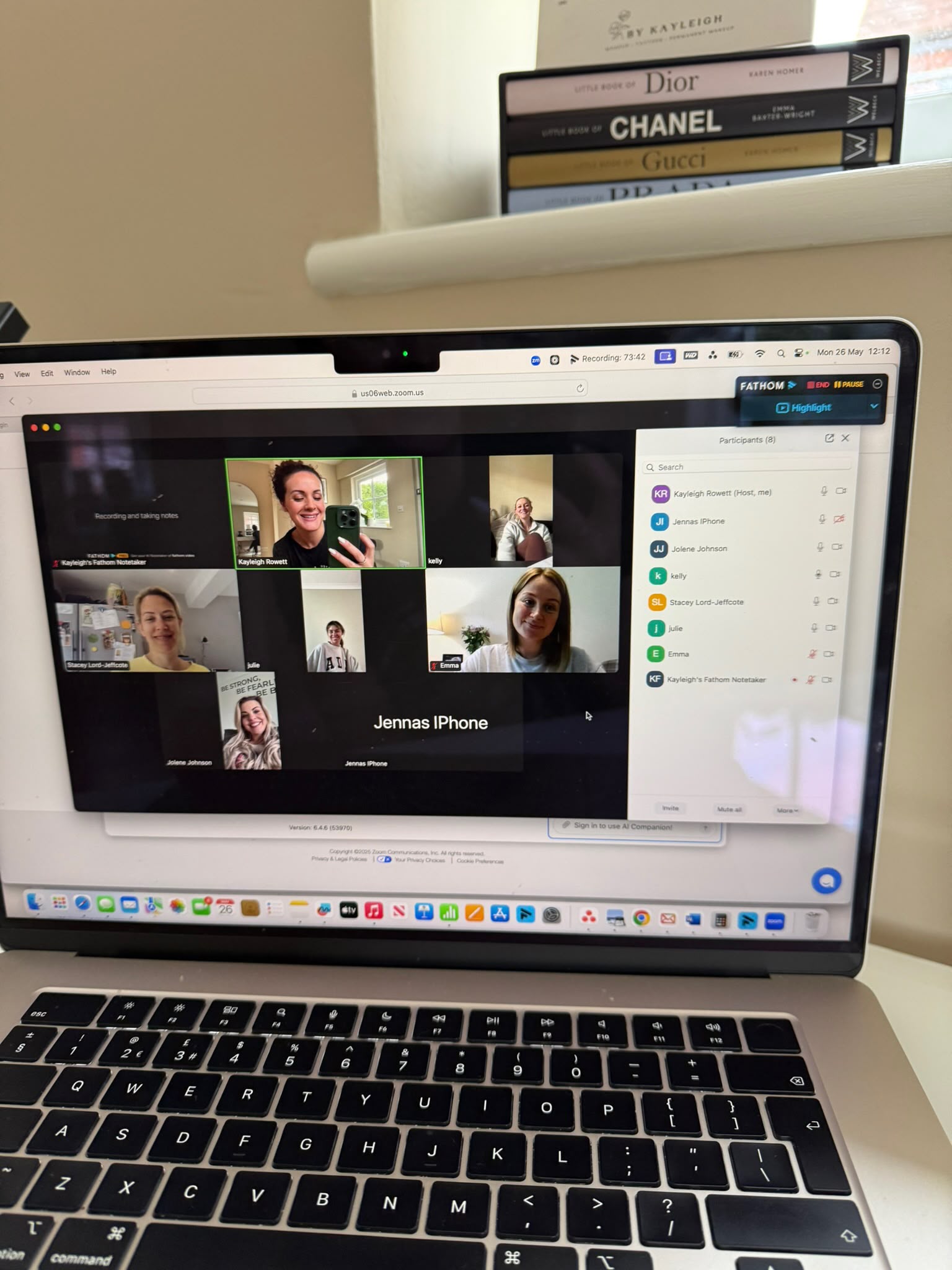 A Studio Success weekly group mentoring call on Zoom, Kayleigh hosting